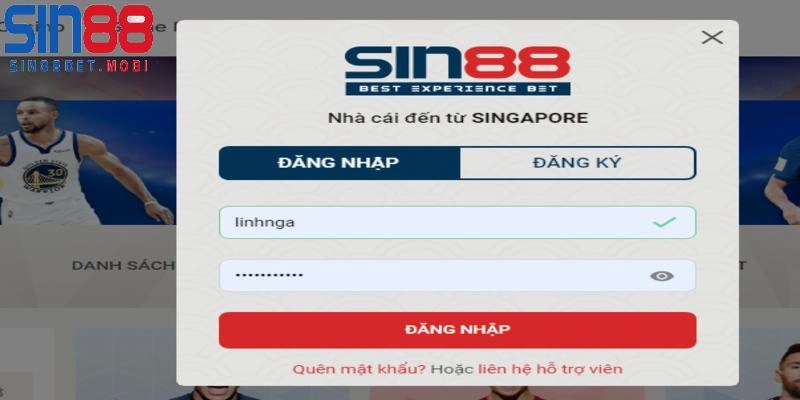 đổi mật khẩu sin88