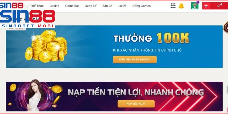 Các sự kiện ưu đãi game bài hot tại Sin88